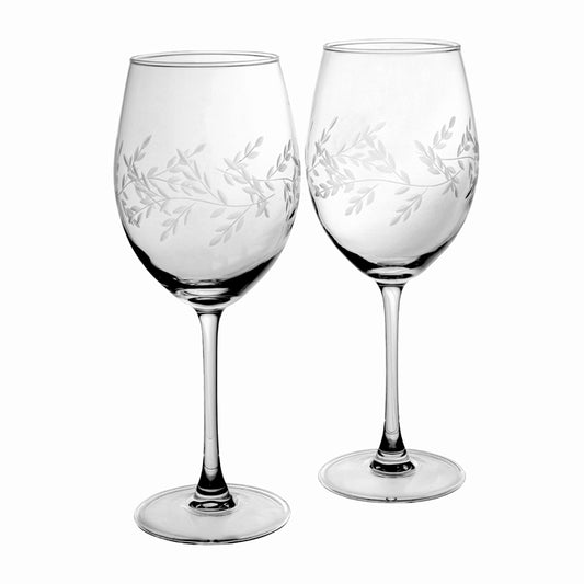 HANSEN ENGRAVED VINE WINE GLASS SET4