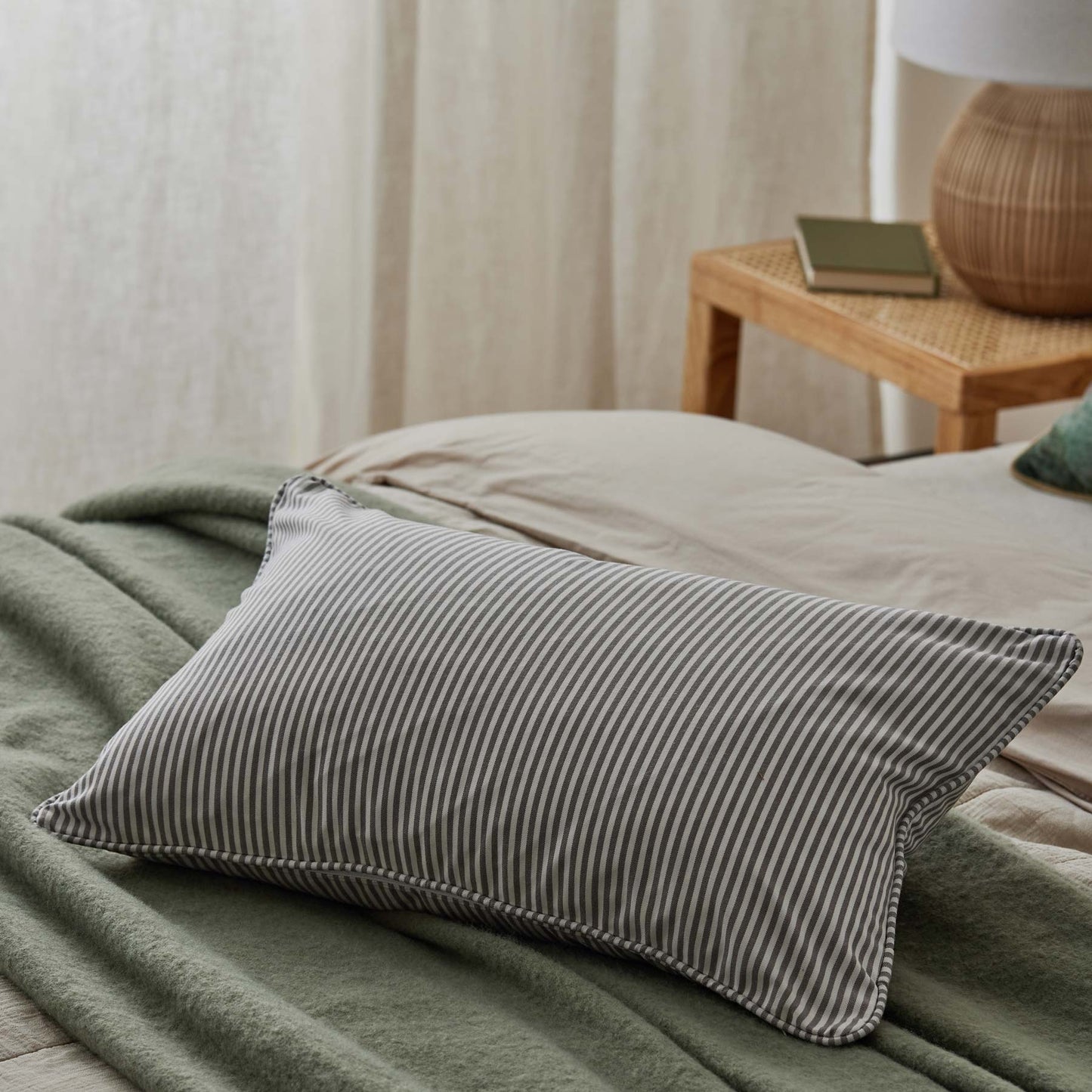 Morris Grey Stripe Cushion