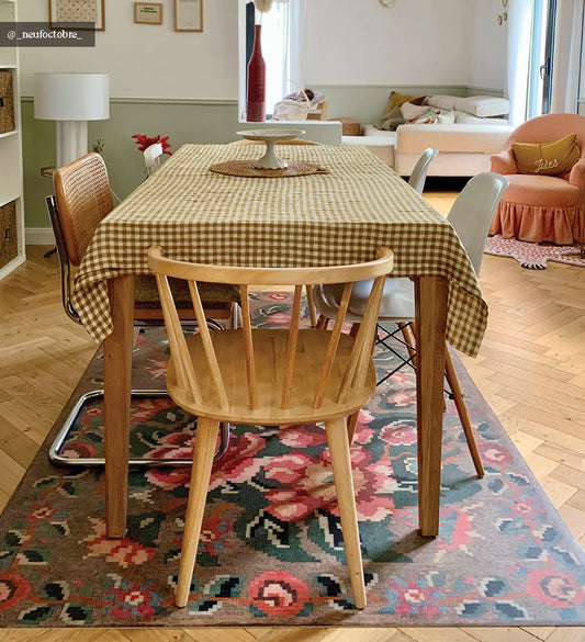 Mary Natural Vinyl Rug Lifestyle