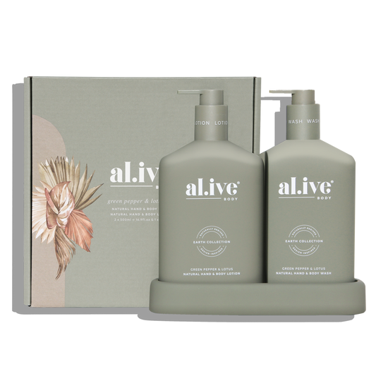 Alive Body Wash & Lotion Duo + Tray Green Pepper & Lotus main product image