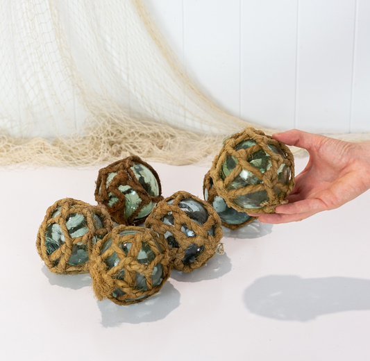 3" Glass Floats Jute Rope #0462