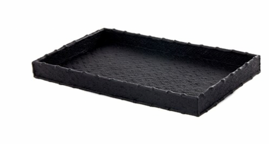 184W - Black Weave Tray 32X19Cm