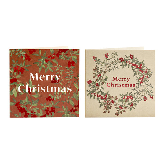 Festive Berry Christmas Card & Envelope Set 8