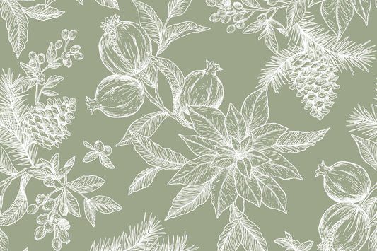 Poinsettia Wrapping Paper Roll 25M