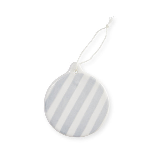 Juniper Stripe Hand Painted Round Tree Decoration