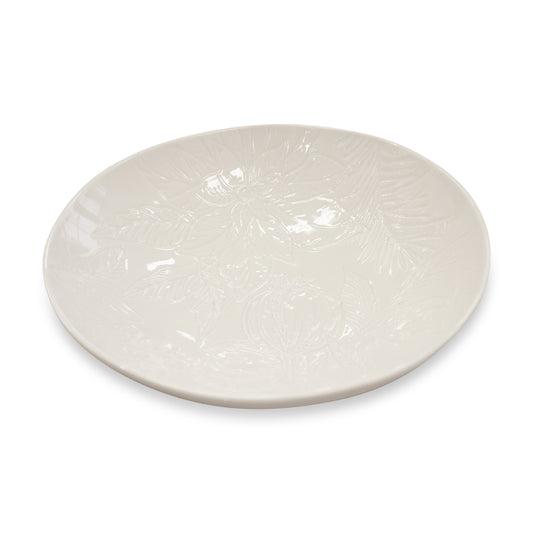 Poinsettia White Engraved Bowl D28X7Cm