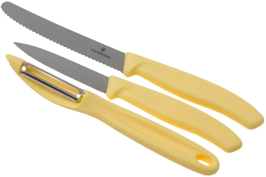 Victorinox SwissClassic  3-piece vegetable knife set - soft yellow