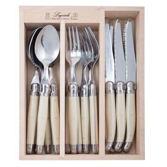 ANDRE VERDIER Cutlery Set 18 Piece in Tray - Ivory
