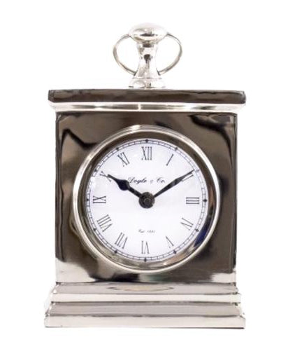 110Gw - Rectangle Mantle Clock White Face Shiny Large
