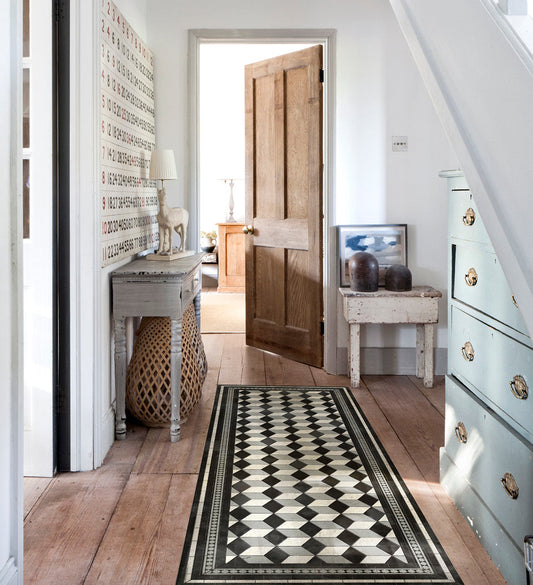 Bauhaus Silver Concrete Vinyl Rug