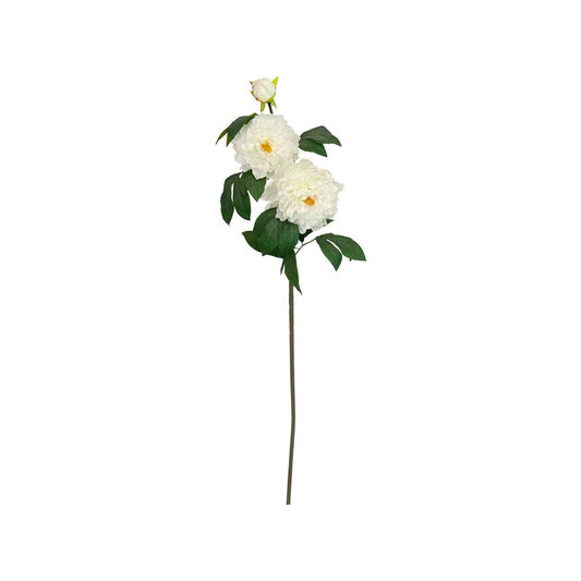 Carnation Trio - White - Faux Flower - 90cm