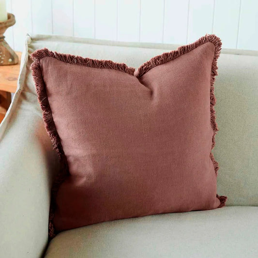 Luca® Boho Linen Cushion - Desert Rose - Filled