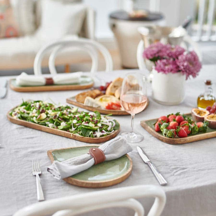 タン ソフトレザー ナプキンリング - 4 個セット