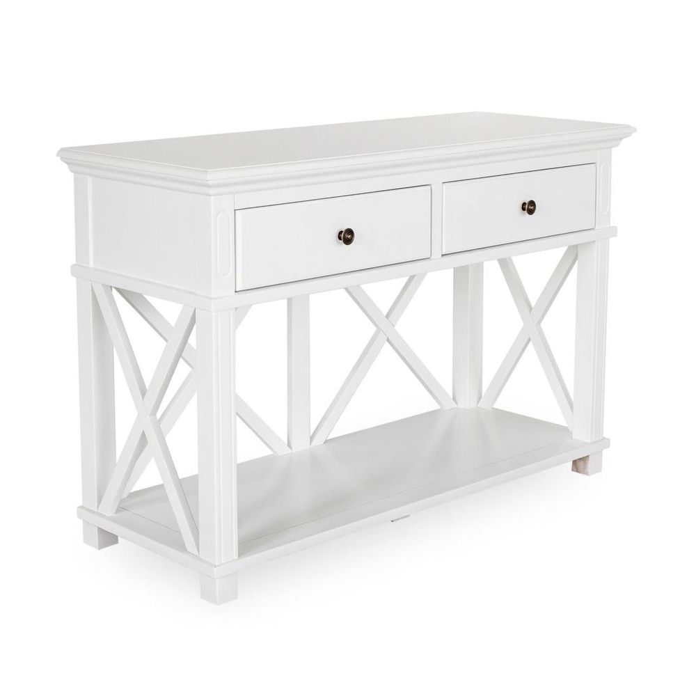 Sorrento Hamptons 130Cm 2 Drawer Console White