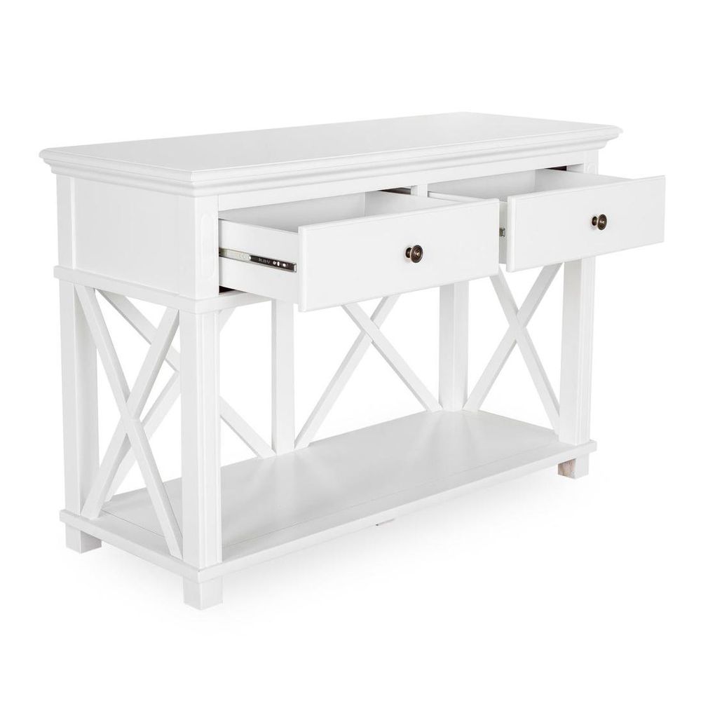 Sorrento Hamptons 130Cm 2 Drawer Console White