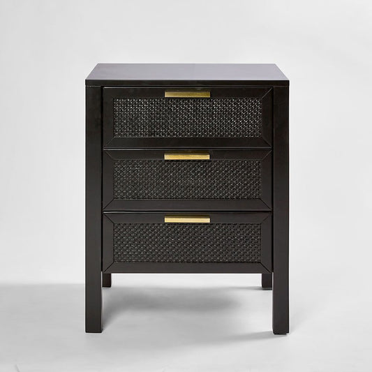 Santorini Bedside 3 Drawers Black