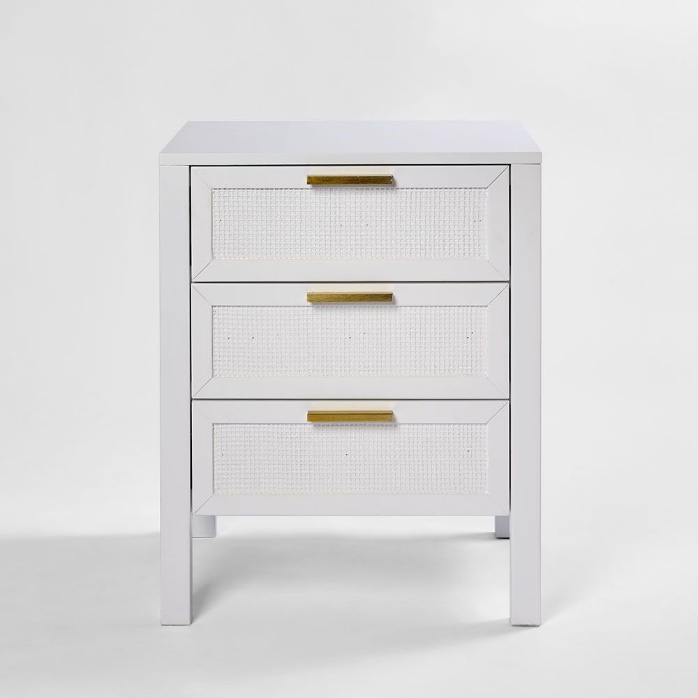 Santorini Bedside 3 Drawers White