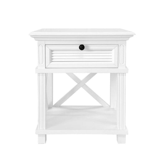 West Beach Hamptons Bedside Table W/Drawer White