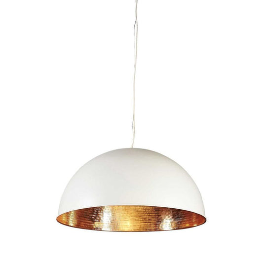 Alfresco Dome Ceiling Pendant White And Copper