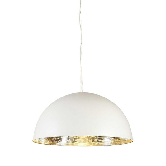 Alfresco Dome Ceiling Pendant White And Silver