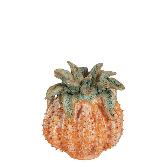 Pineapple Ceramic Sculpture Small Green Orange