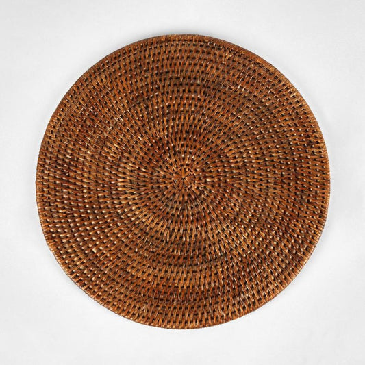 Paume Rattan Round Placemat Antique Brown