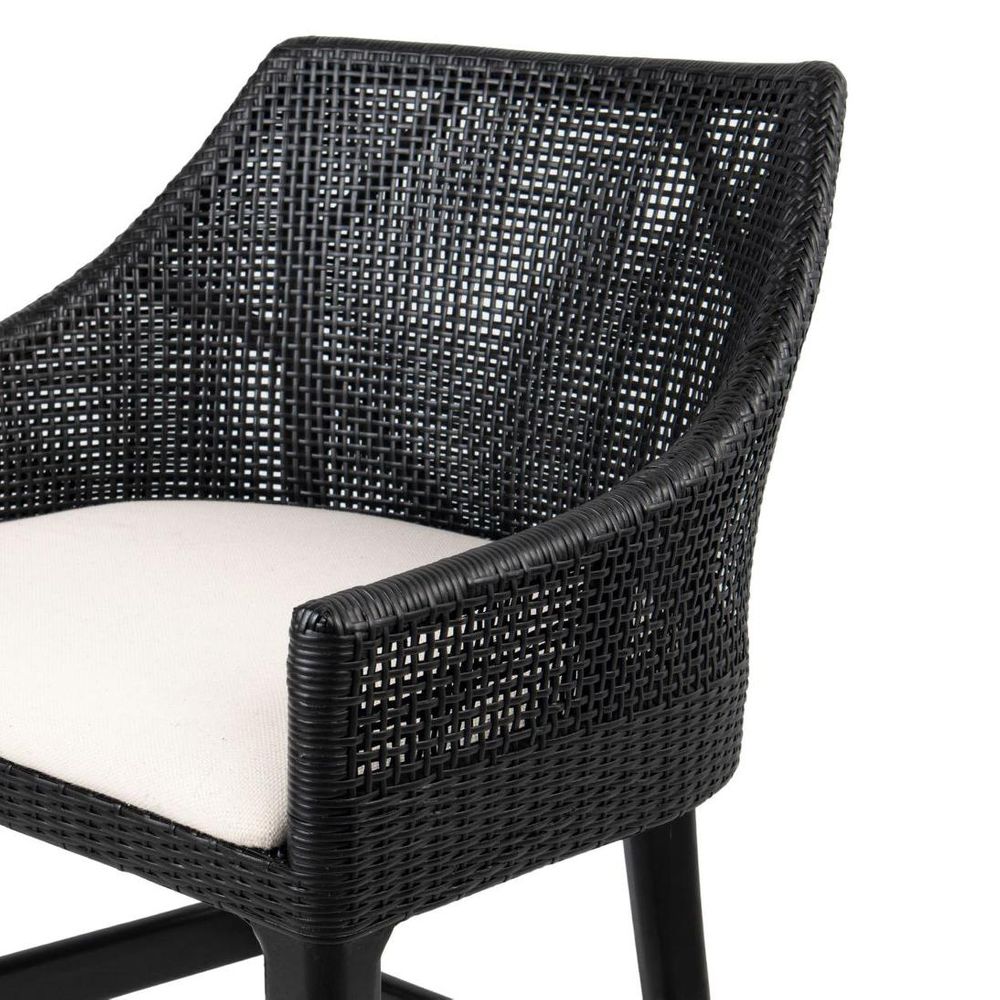 Charlotte Rattan Counter Stool Black