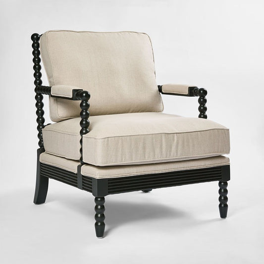 Elizabeth Bobbin Hamptons Armchair Black