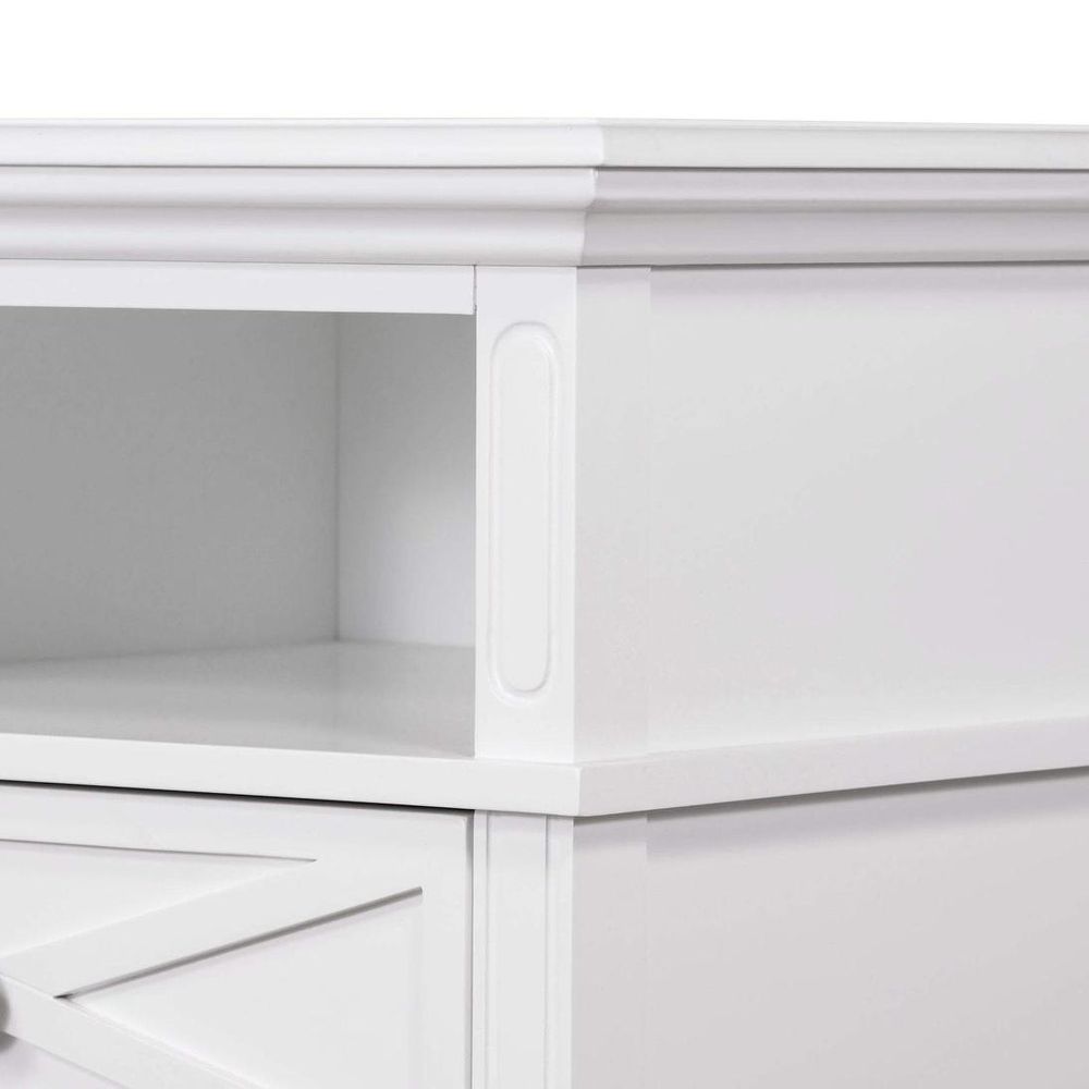 Sorrento Hamptons Medium 2 Drawer Bedside Table White