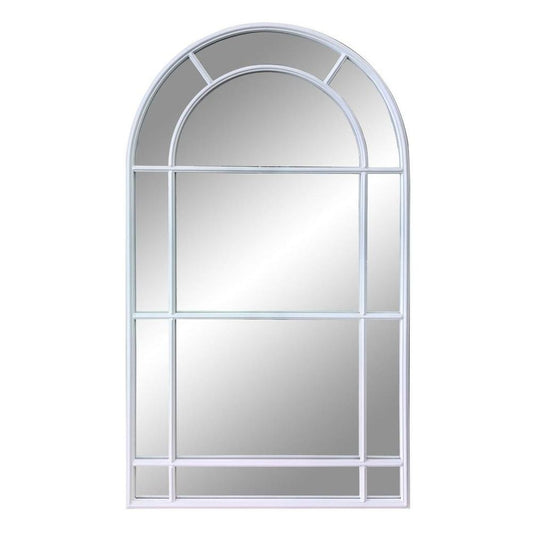 Milo Medium Iron Arched Mirror White