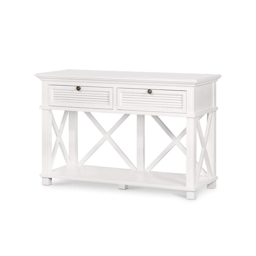 West Beach 2 Drawer Hamptons 130Cm Console White