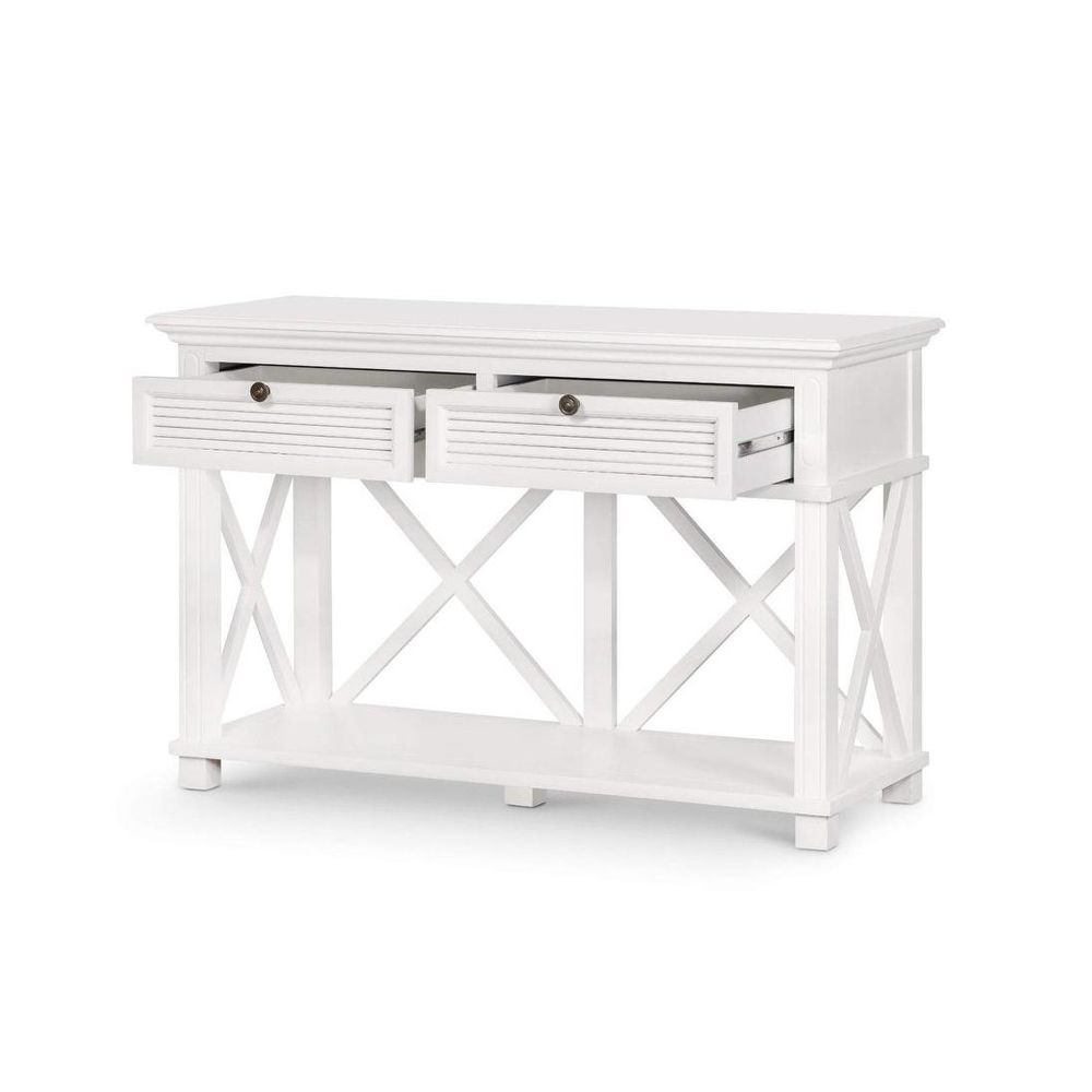 West Beach 2 Drawer Hamptons 130Cm Console White