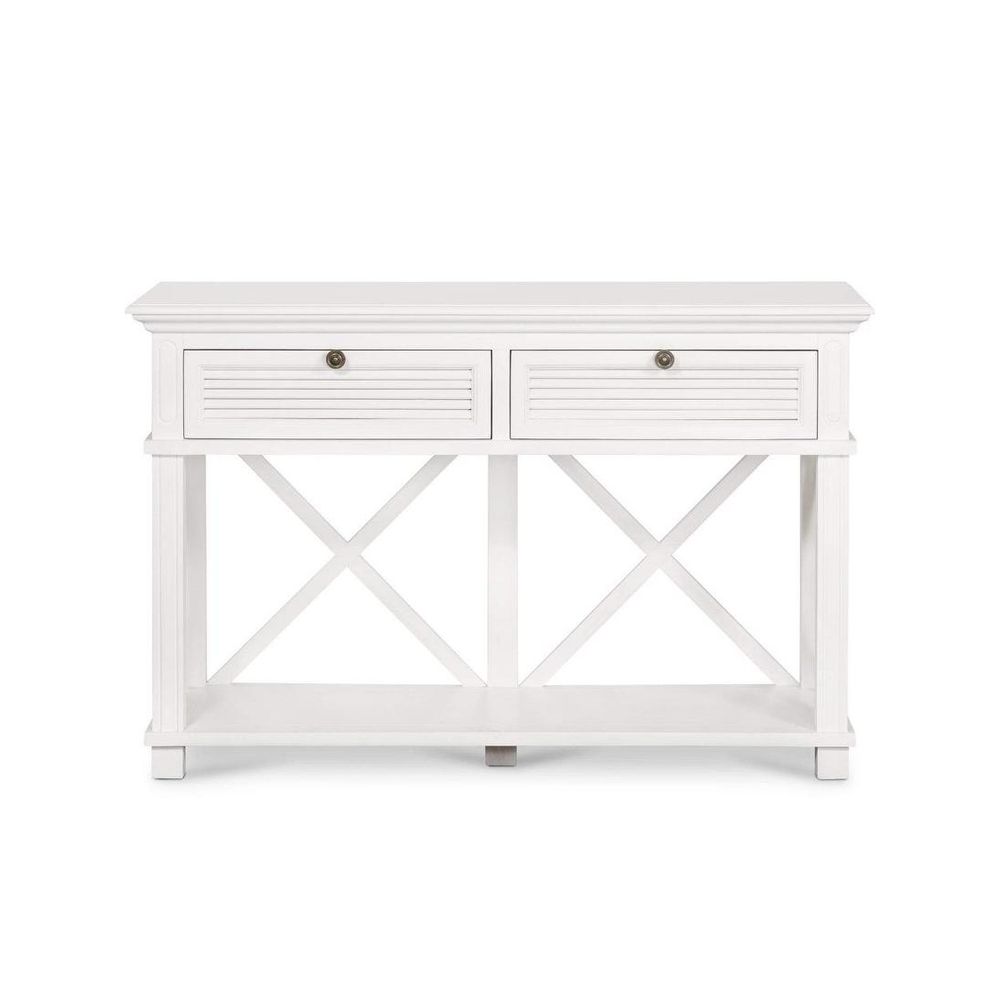 West Beach 2 Drawer Hamptons 130Cm Console White