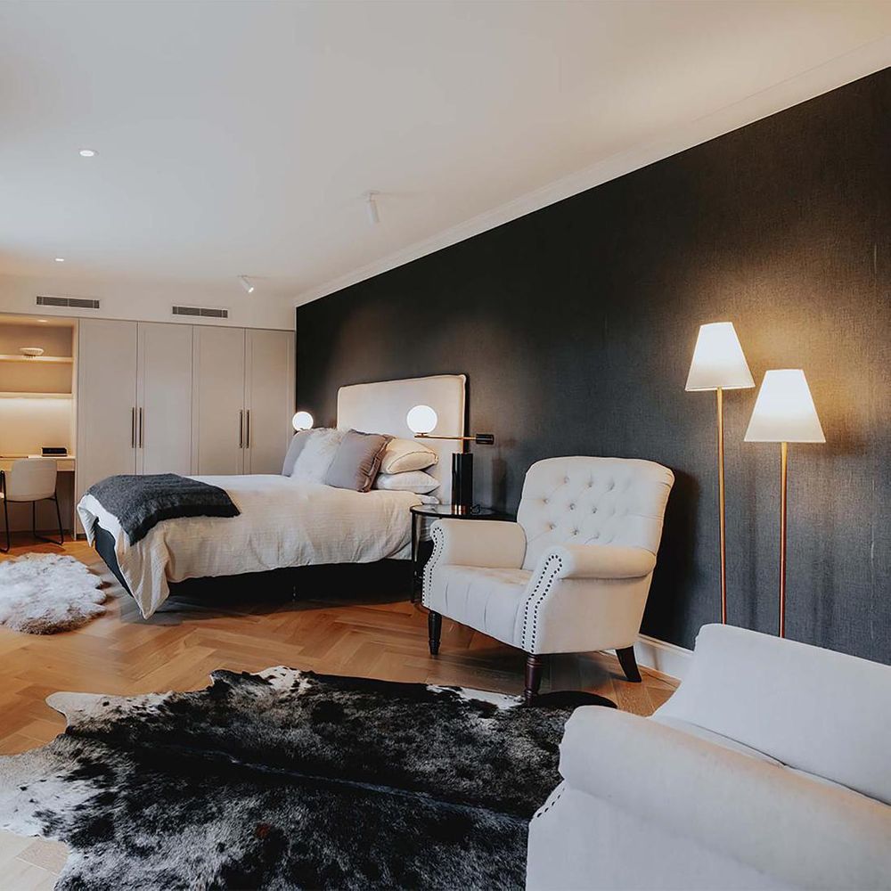 Maurice Natural Linen Blend Hamptons Buttoned Armchair W/Studs Dark Legs