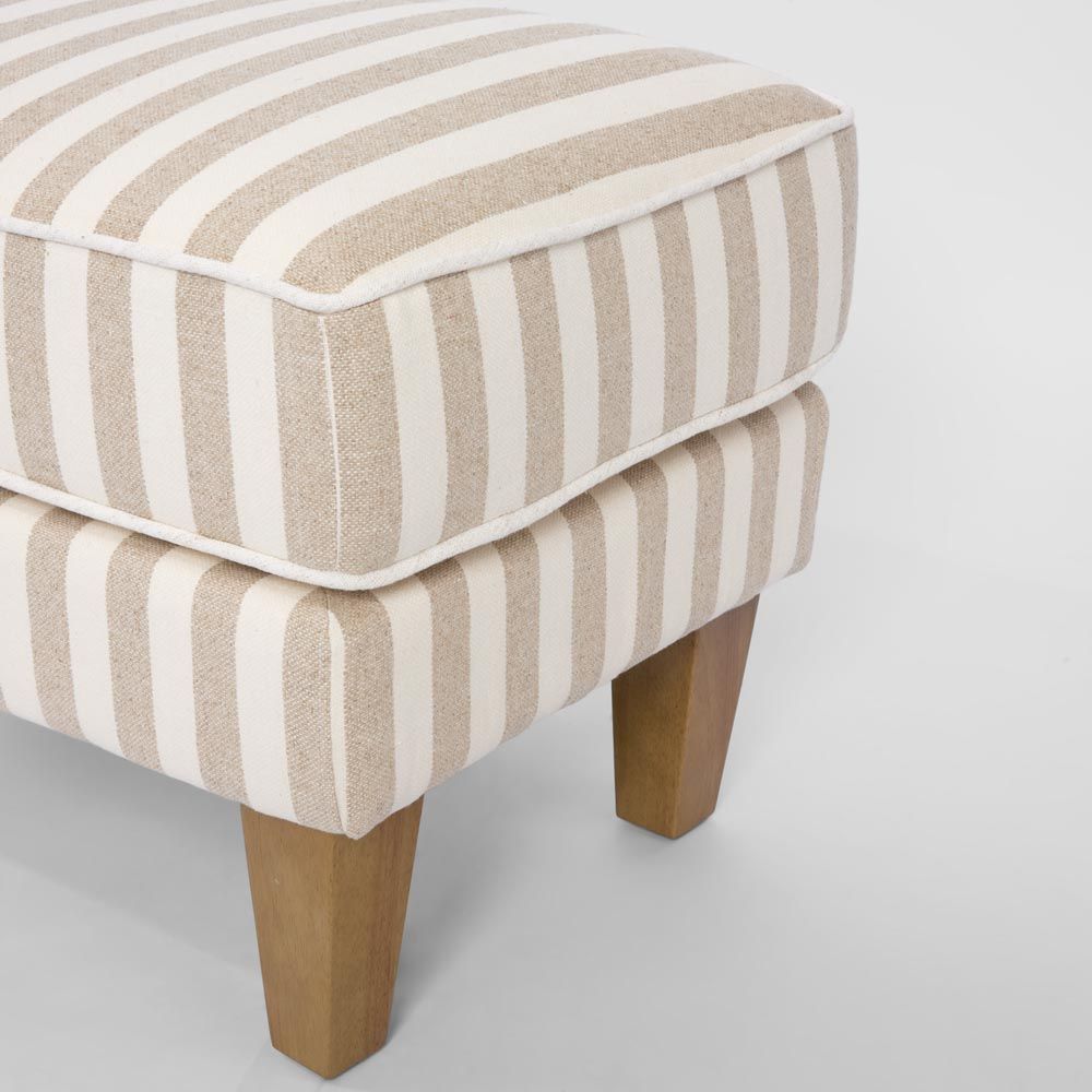 Bondi Hamptons Ottoman Natural Stripe