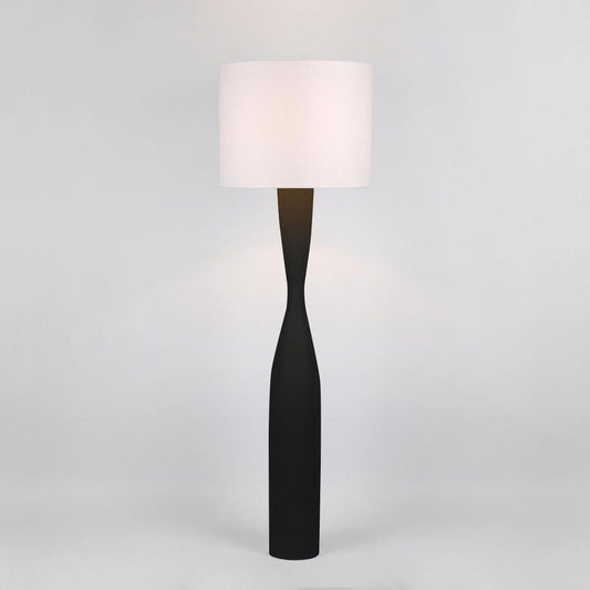 Callum Floor Lamp Base Black With White Shade