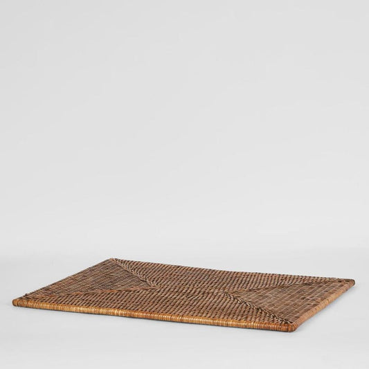 Paume Rattan Rectangle Placemat Antique Brown