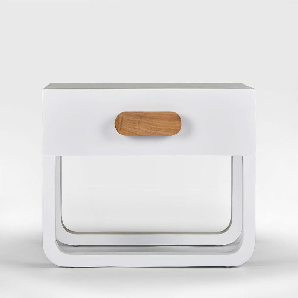 Norma Bedside Table White