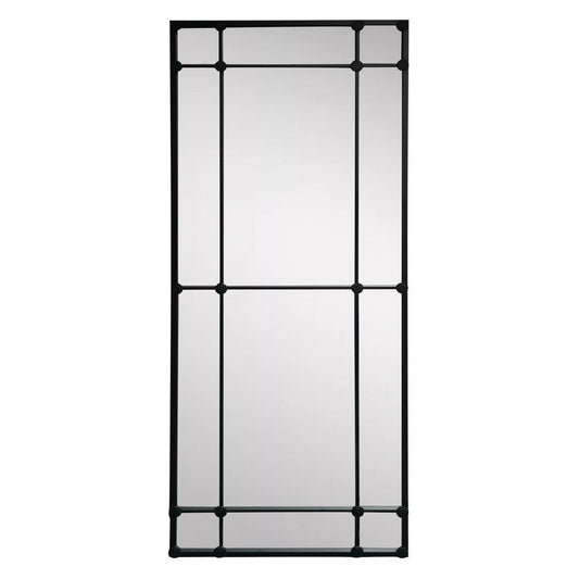 Morgan 12 Pane Rectangular Mirror Matt Black Finish