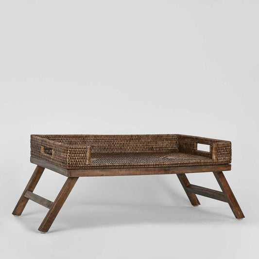 Paume Rattan Breakfast Tray Antique Brown