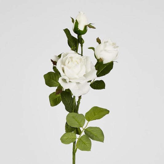Real Touch Rose Spray 75Cm White