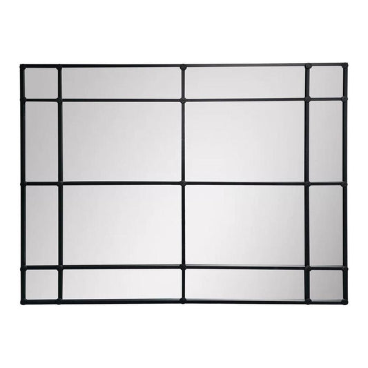Crawford Rectangular 16 Pane Mirror Iron Frame Black 200Cm X 160Cm