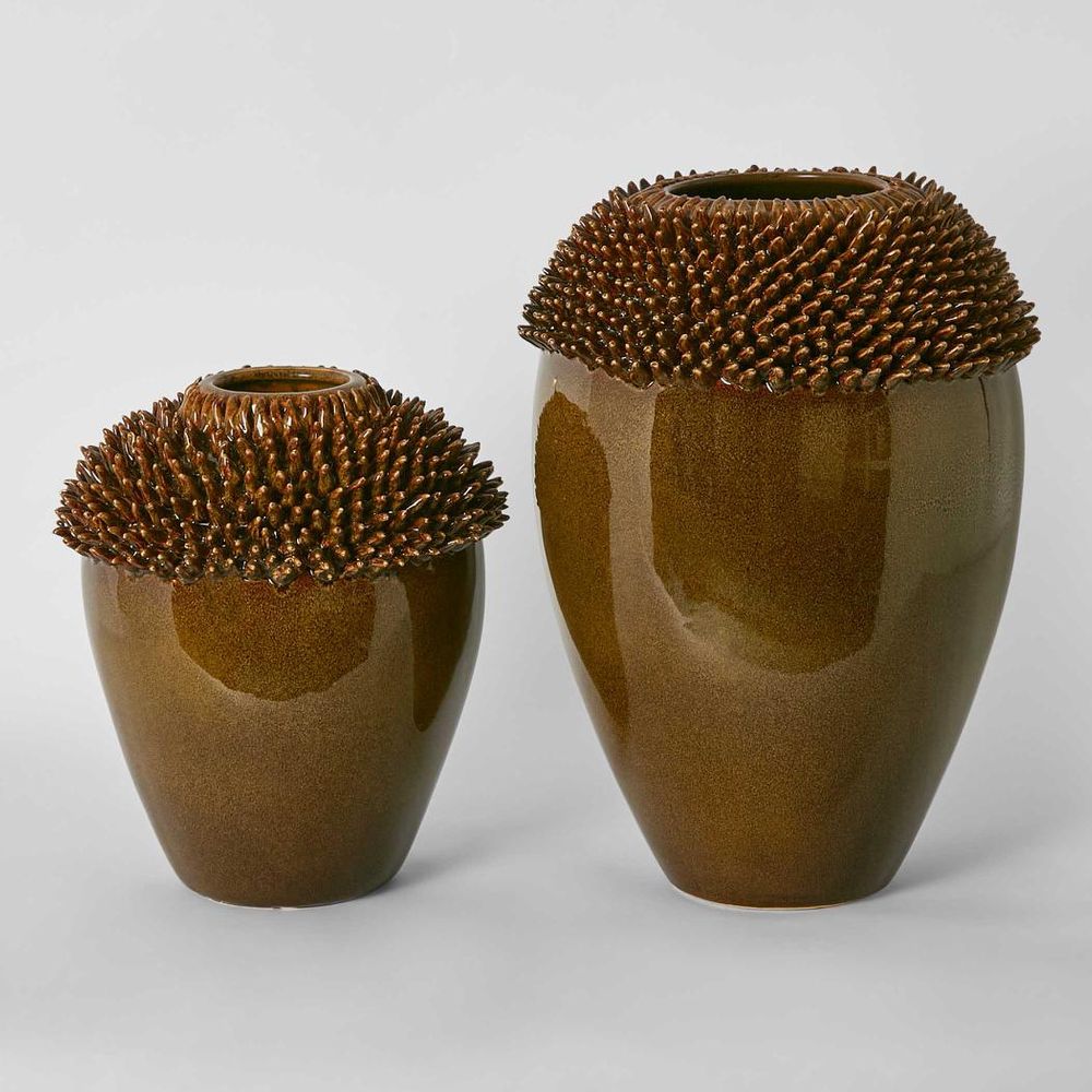 Keir Vase Short Mustard