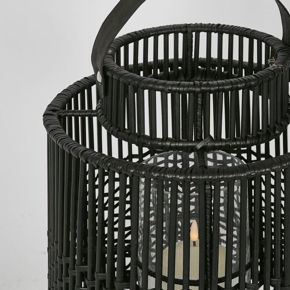 Kyra Rattan Lantern Medium Black
