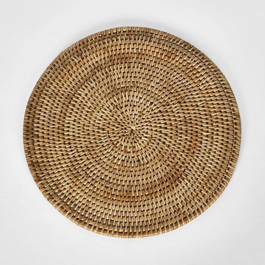 Paume Rattan Round Placemat Natural