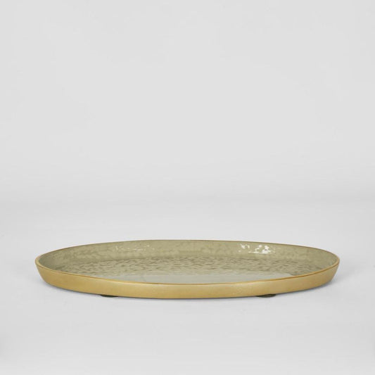 Elsa Oval Plate Beige Gloss