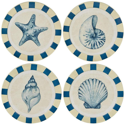 Seashells Round Wall Art Set Of 4