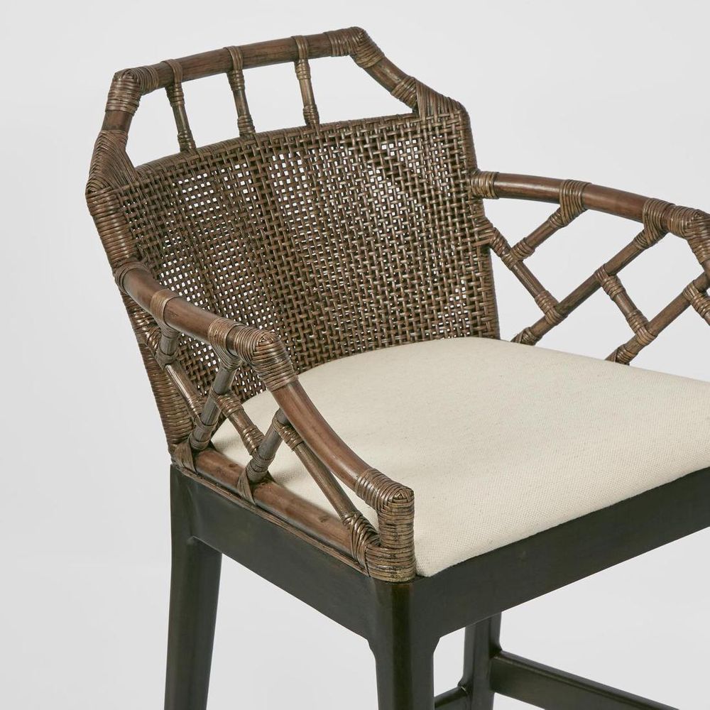 Baker Counter Stool With Arms Soil Brown