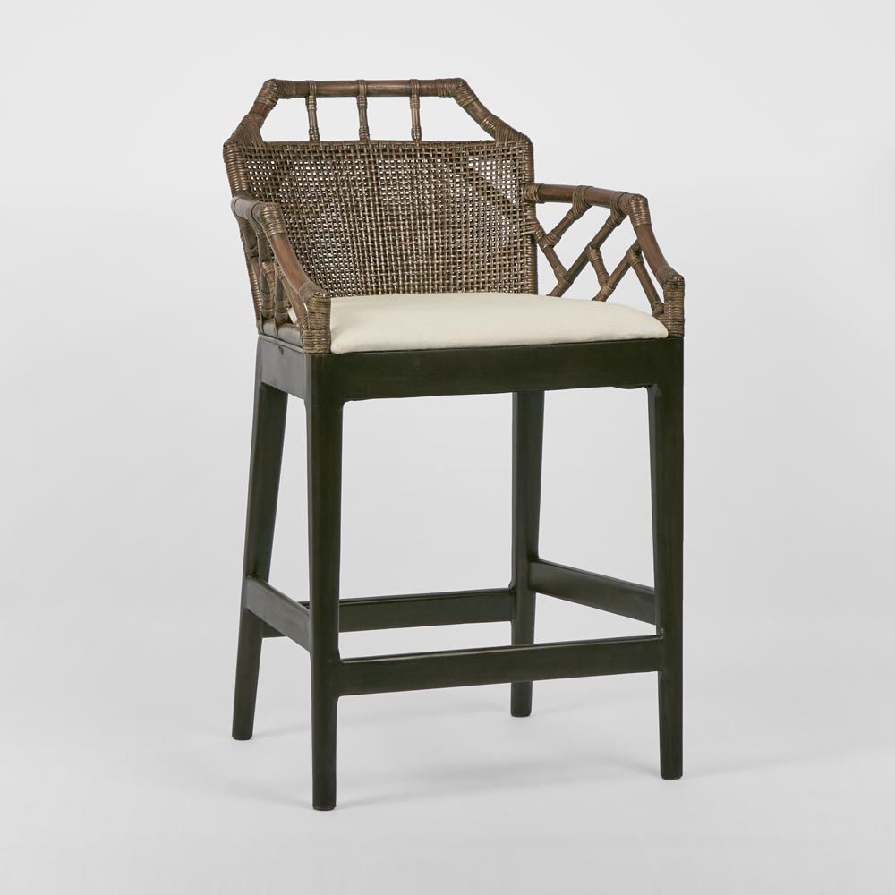 Baker Counter Stool With Arms Soil Brown