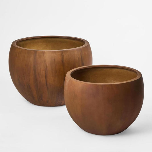 Jerico Set Of 2 Planter Rust Look